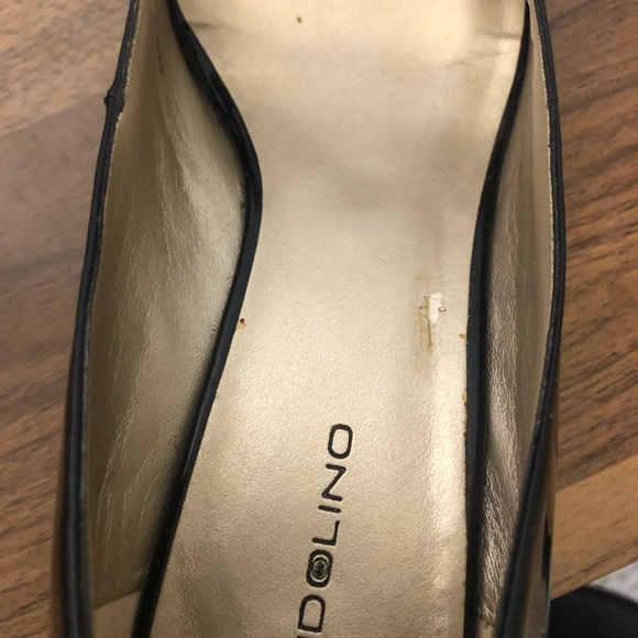 Bandolino Black Peep Toe Wedges with Bow - Picture 11 of 12